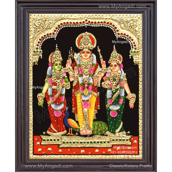 Murugar valli deivanai Tanjore Painting
