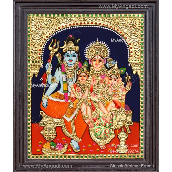 Shivan Family Tanjore Painting