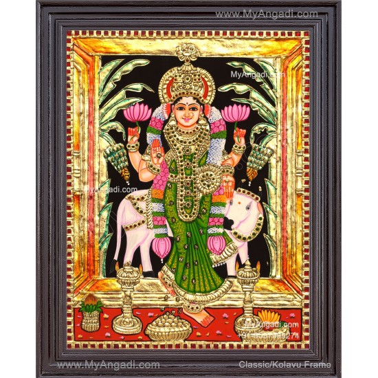 Grahalakshmi Tanjore Painting, Graha Lakshmi Tanjore Painting