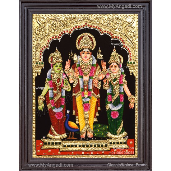 Murugar valli deivanai Tanjore Painting