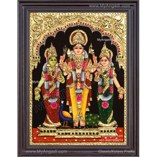 Murugan Valli Deivanai Tanjore Painting