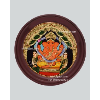 Siddhi Vinayagar Round Tanjore Painting