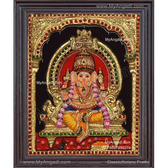 Ganesha 3d Tanjore Painting