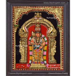 Murugan 3d Embossed Tanjore Painting