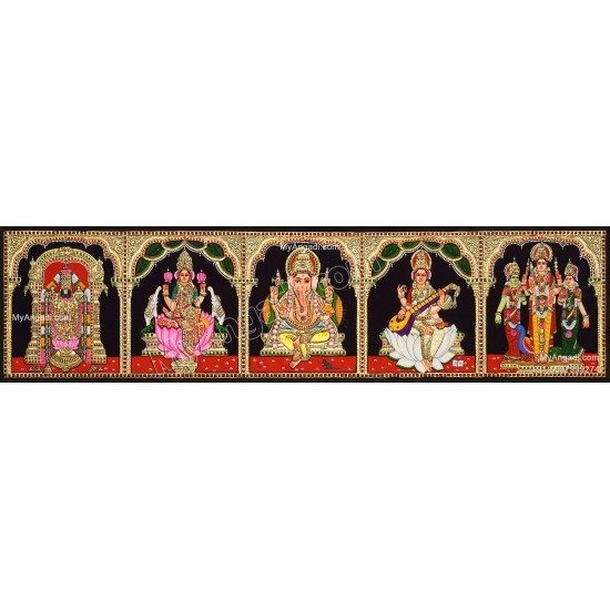 5 Panel  Tanjore Painting