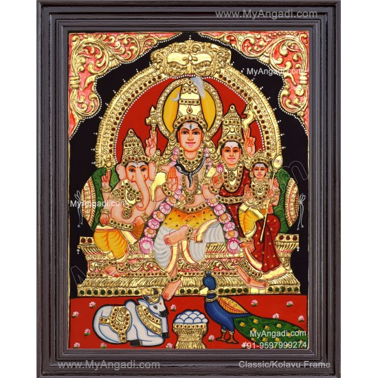Shivan Family Tanjore Painting
