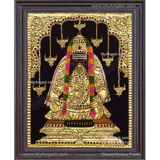 Pillaiyarpatti karpaga Vinayagar Tanjore Painting, Ganesha Tanjore Painting