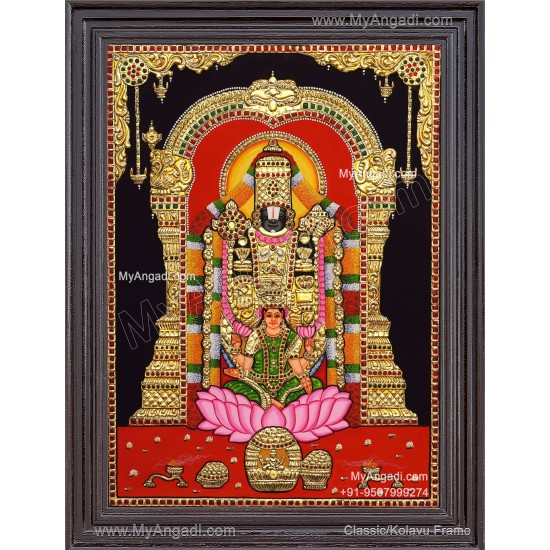 Balaji with Lakshmi Tanjore Painting