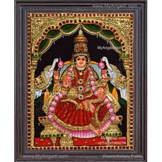 Gajalakshmi 3d Embossed Tanjore Painting