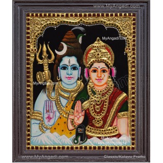 Shiva Parvati Tanjore Painting