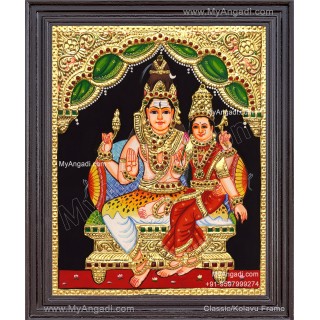 Shivan Parvathi devi Tanjore Painting