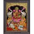 Ganesha Lakshmi Saraswathi Tanjore Painting
