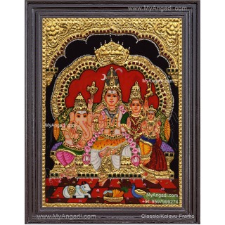 Shiva Parivar Tanjore Painting