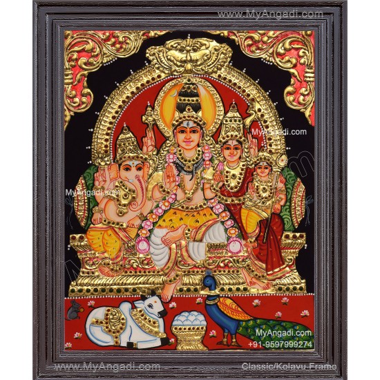 Shiva Parivar Tanjore Painting