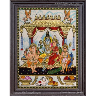 Shivan Family Tanjore Painting