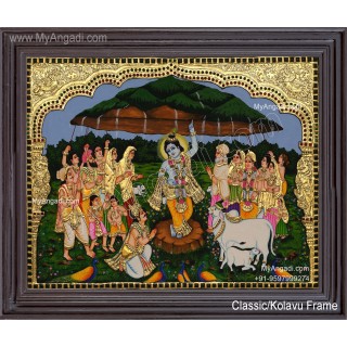 Govardhana Krishna Tanjore Painting