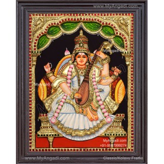 Saraswathi 3D Tanjore Painting