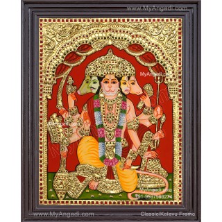 Panchamuga Hanuman Tanjore Painting