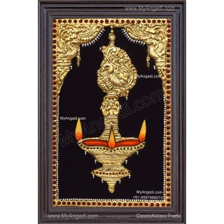 Vilakku Lamp Tanjore Painting