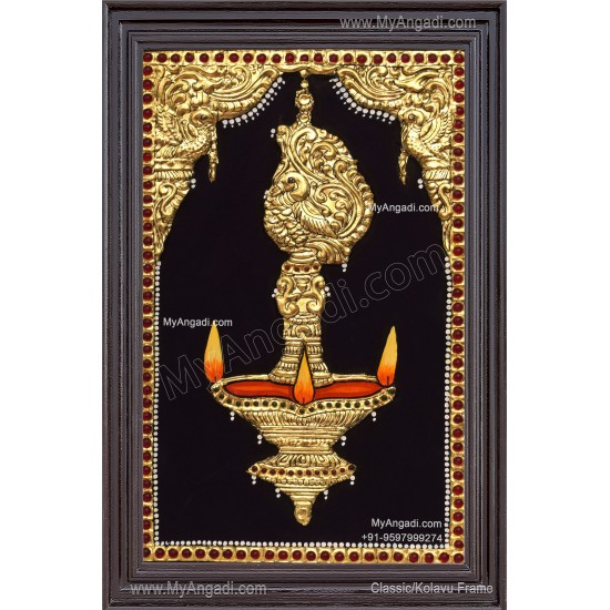 Vilakku Lamp Tanjore Painting
