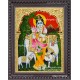 Krishna With Cow and Calf Tanjore Paintings