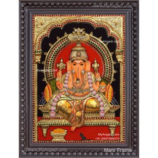 Ganesha 3d Embossed Tanjore Painting