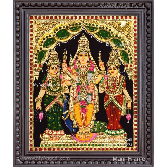 Murugan Valli Deivanai Tanjore Painting