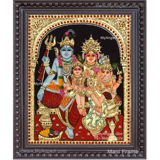 Shivan Family Tanjore Painting