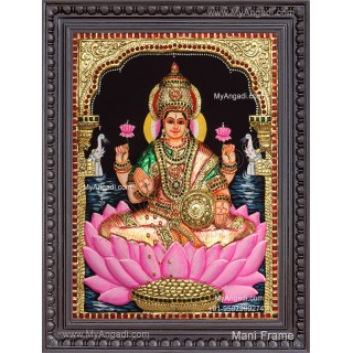 Gajalakshmi 3d Embossed Tanjore Painting