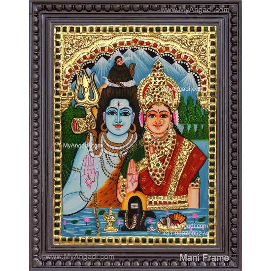 Shivan Parvathi Tanjore Painting