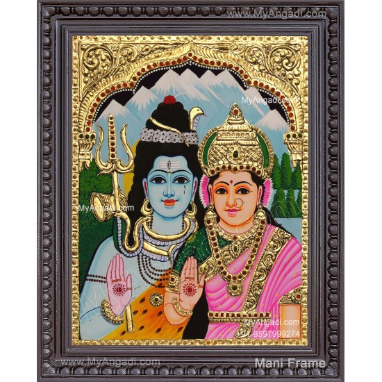 Shivan Parvathi Tanjore Painting