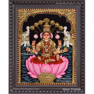 Gajalakshmi 3d Embossed Tanjore Painting