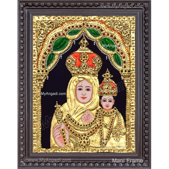 Mary with Jesus Christ Tanjore Painting