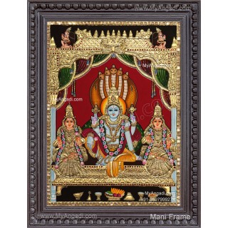 Vishnu Sri Devi Bhoo Devi Tanjore Painting