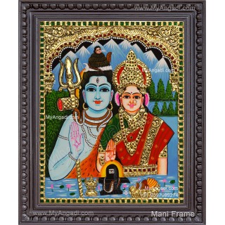 Shiva Parvathi Tanjore Painting