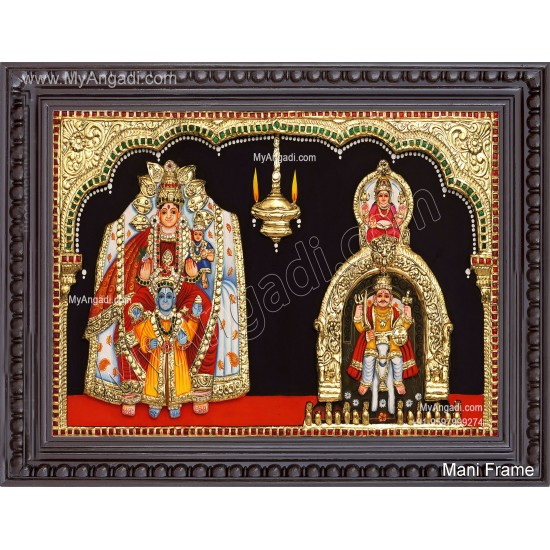  3D Devaki Krishna Lakshmi Ravalnath Tanjore Painting