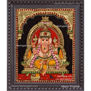 Ganesha 3d Embossed Tanjore Painting