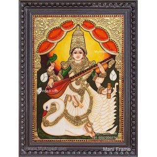 Saraswathi Devi Tanjore Painting