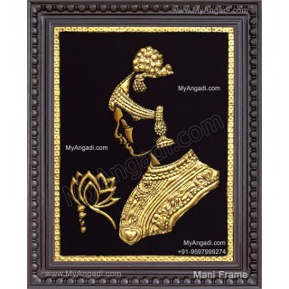 Lady With Flower Tanjore Painting