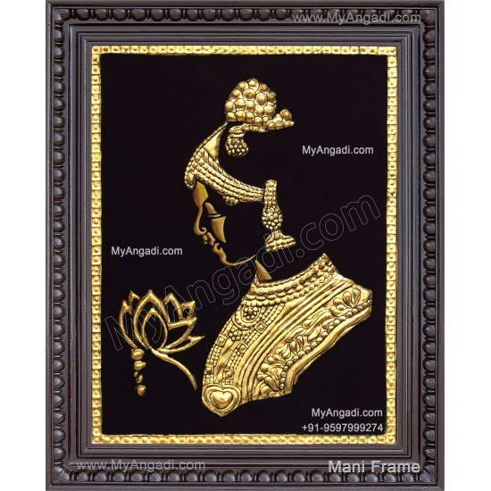 Lady With Flower Tanjore Painting
