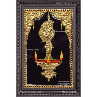 Vilakku Lamp Tanjore Painting