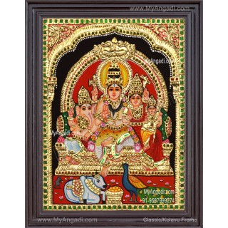 Shivan Family Tanjore Painting
