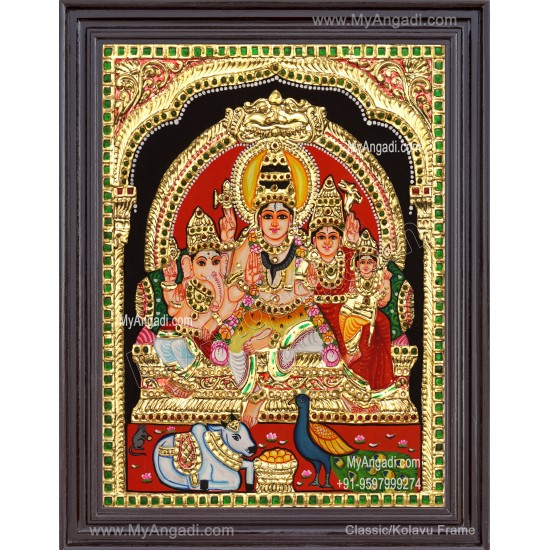 Shivan Family Tanjore Painting