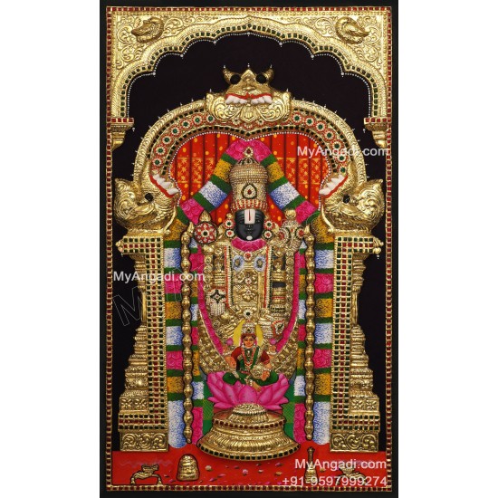 3D Balaji Lakshmi Tanjore Painting