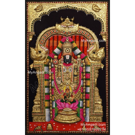 3D Balaji Lakshmi Tanjore Painting