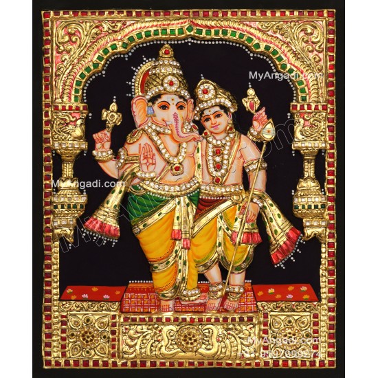 Murugar Ganesha 3D tanjore paintings