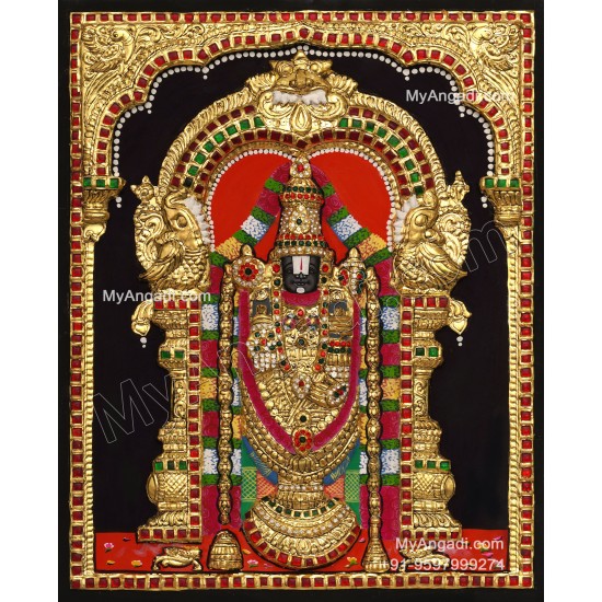 Venkateshwara Swamy 3d Tanjore Painting