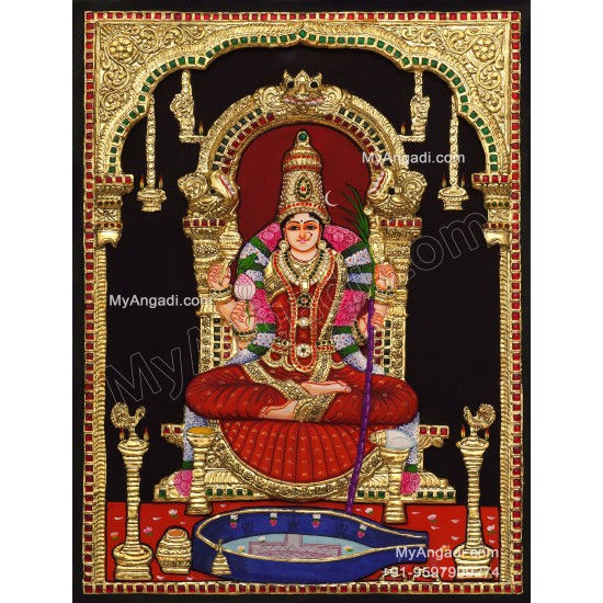 Kamatchi Amman Tanjore Painting