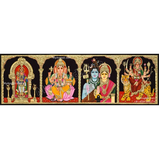 4 Panel  Tanjore Painting