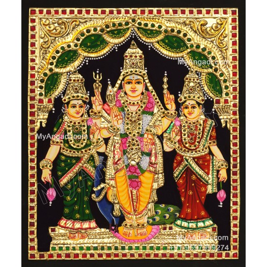 Murugan Valli Deivanai Tanjore Painting
